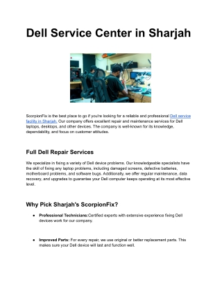 Dell Service Center in Sharjah