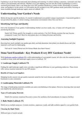 Stone Yard Essentials—Key Products Every DIY Gardener Needs!