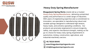 Heavy Duty Spring Manufacturer