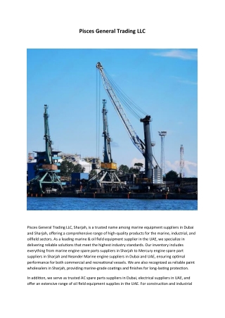 ac spare parts suppliers in dubai-Pisces General Trading LLC