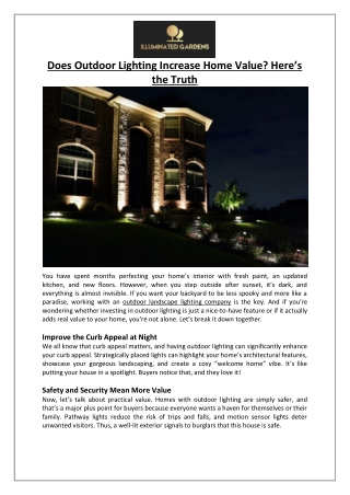 Does Outdoor Lighting Increase Home Value Here’s the Truth - Illuminated Gardens