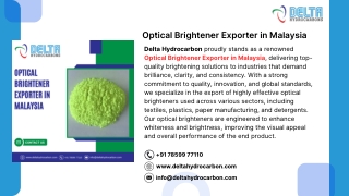 Optical Brightener Exporter in Malaysia
