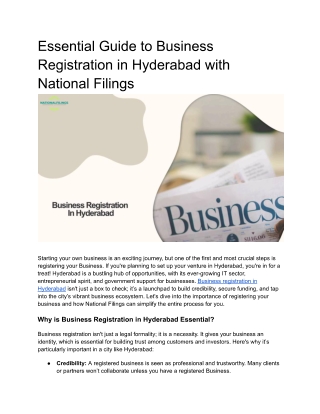 Business Registration In Hyderabad