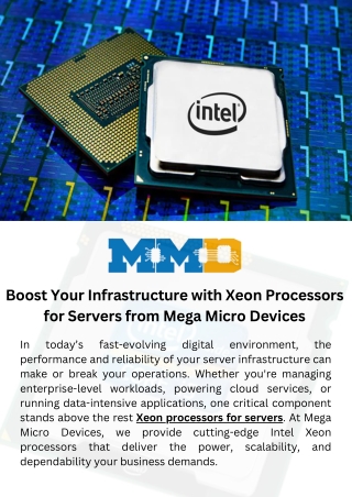 Boost Your Infrastructure with Xeon Processors for Servers from Mega Micro Devices