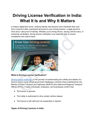Driving License Verification in India_ What It Is and Why It Matters