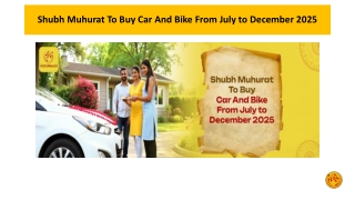 Shubh Muhurat To Buy Car And Bike From July to December 2025