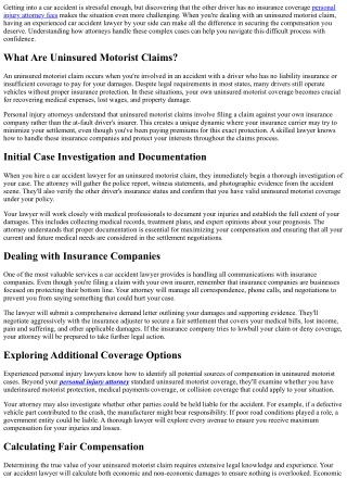 How Does a Car Accident Lawyer Handle Uninsured Motorist Claims?
