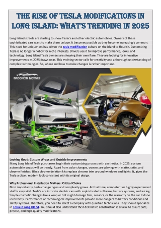 The Rise of Tesla Modifications in Long Island- What’s Trending in 2025
