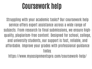 Coursework help