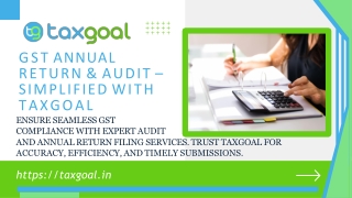Expert GST Annual Return Filing & Audit Support by Taxgoal