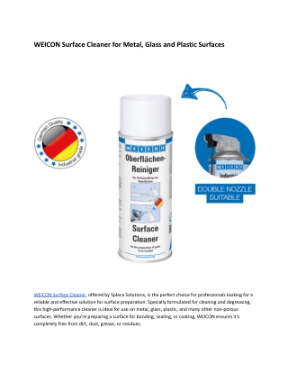 WEICON Surface Cleaner for Metal, Glass and Plastic Surfaces