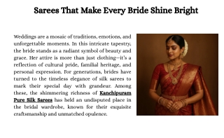 Sarees That Make Every Bride Shine Bright