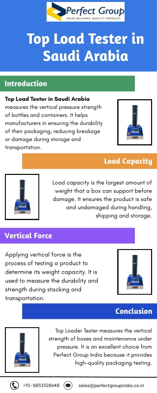 Top Load Tester in Saudi Arabia
