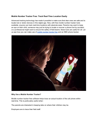 Mobile Number Tracker Free_ Track Real-Time Location Easily