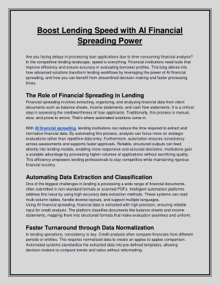 Enhancing Accuracy with AI Financial Spreading