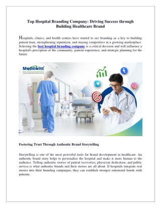 Top Hospital Branding Company Driving Success through Building Healthcare Brand
