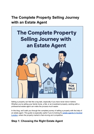The Complete Property Selling Journey with an Estate Agent