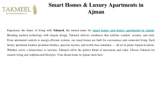 Smart Homes & Luxury Apartments in Ajman