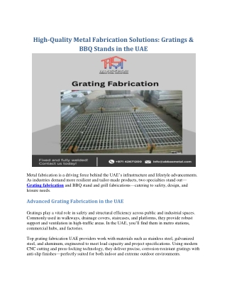 High-Quality Metal Fabrication Solutions