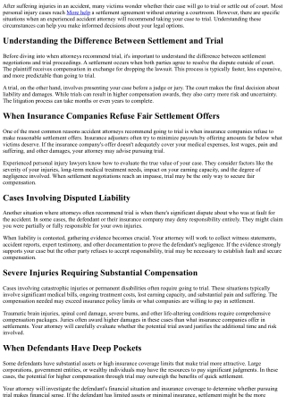 When Does an Accident Attorney Recommend Going to Trial?