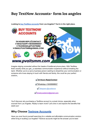 Buy TextNow Accounts- form los angeles