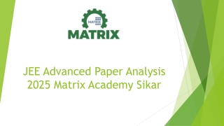JEE Advanced Paper Analysis 2025 Matrix Academy Sikar