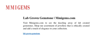 Lab Grown Gemstone Mmigems.com