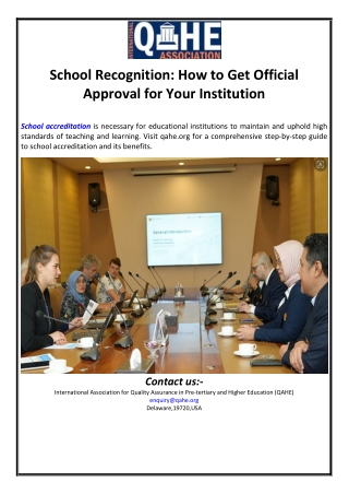 School Recognition: How to Get Official Approval for Your Institution