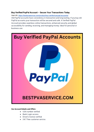 Buy Verified PayPal Account