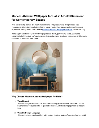 Modern Abstract Wallpaper for Halls