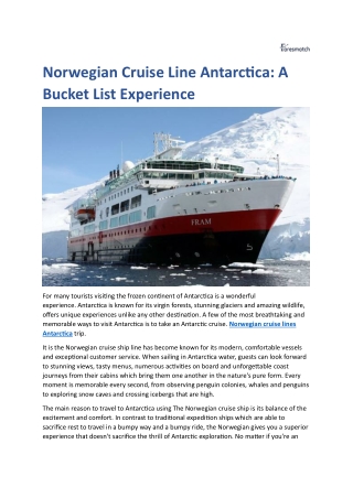 Norwegian Cruise Line Antarctica: A Bucket List Experience
