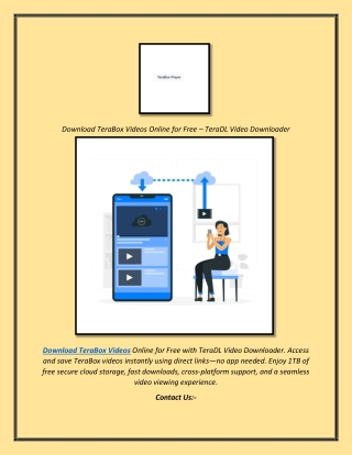 Download TeraBox Videos Online for Free – TeraDL Video Downloader