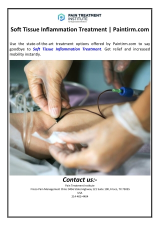 Soft Tissue Inflammation Treatment | Paintirm.com