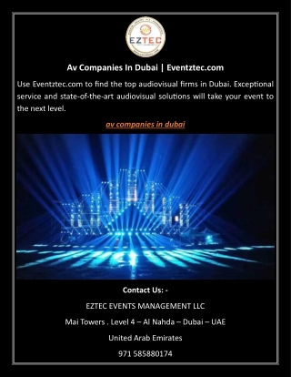 Av Companies In Dubai Eventztec.com