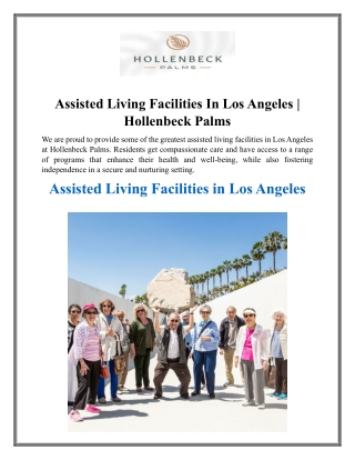 Assisted Living Facilities In Los Angeles