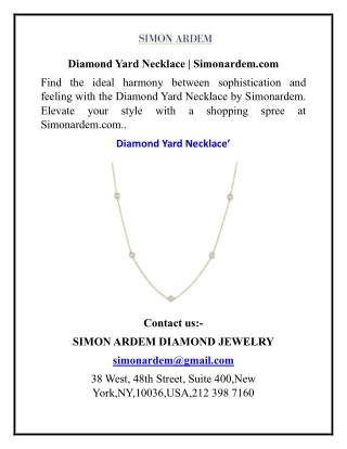 Diamond Yard Necklace  Simonardem.com