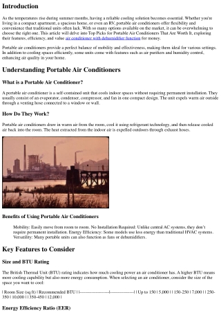 Top Picks for Portable Air Conditioners That Are Worth It