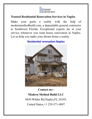 Trusted Residential Renovation Services in Naples
