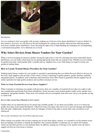 Cut with Accuracy Using Tools from Shears Suppliers for Gardens