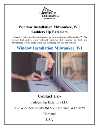 Window Installation Milwaukee