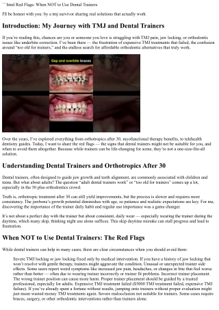 Red Flags: When NOT to Use Dental Trainers