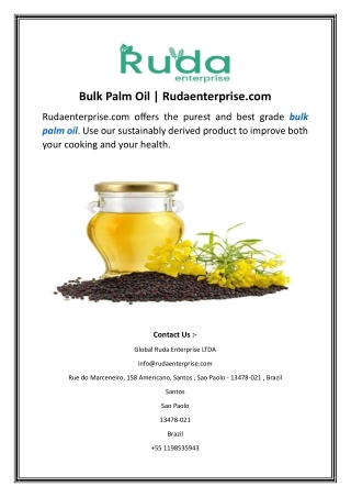 Bulk Palm Oil​ Rudaenterprise