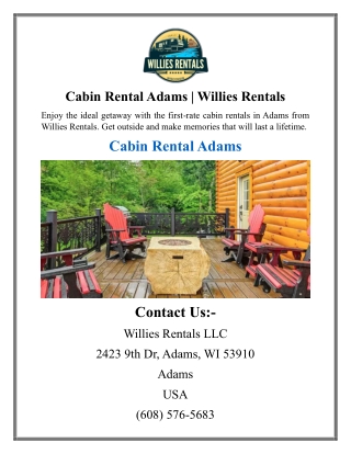 Cabin Rental Adams