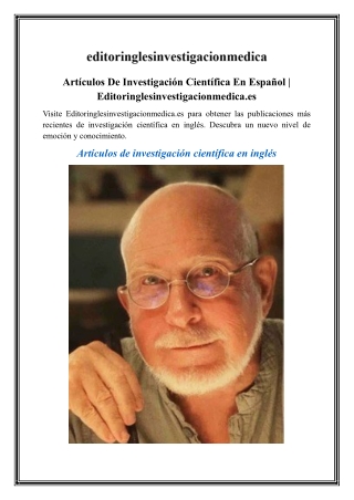 Artículos De Investigación Científica En Español Editoringlesinvestigacionmedica.es