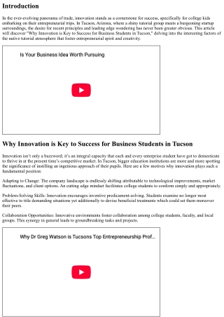 Why Innovation is Key to Success for Business Students in Tucson