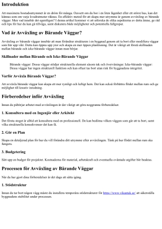 Så Här Kan Du Maximera Ditt Utrymme med Avväxling av Bärande Väggar