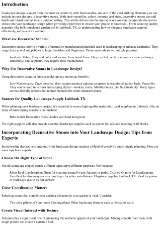 Incorporating Decorative Stones into Your Landscape Design: Tips from Experts