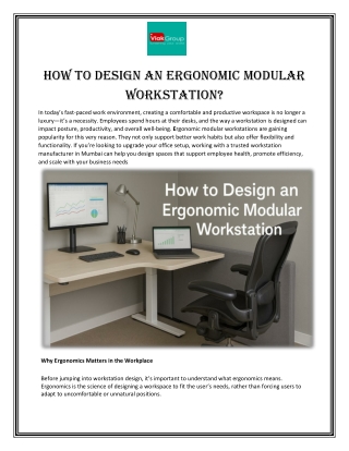 How to Design an Ergonomic Modular Workstation?