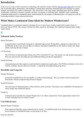 What Makes Laminated Glass Ideal for Modern Windscreens?