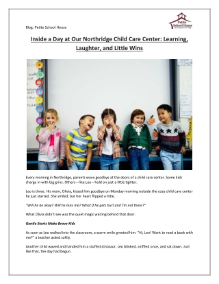 Inside a Day at Our Northridge Child Care Center- Learning, Laughter, and Little Wins